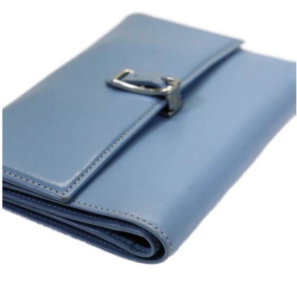 Vintage Blue Coach Wallet Trifold Buckle Made in Spain Rare - Picture 7 of 10